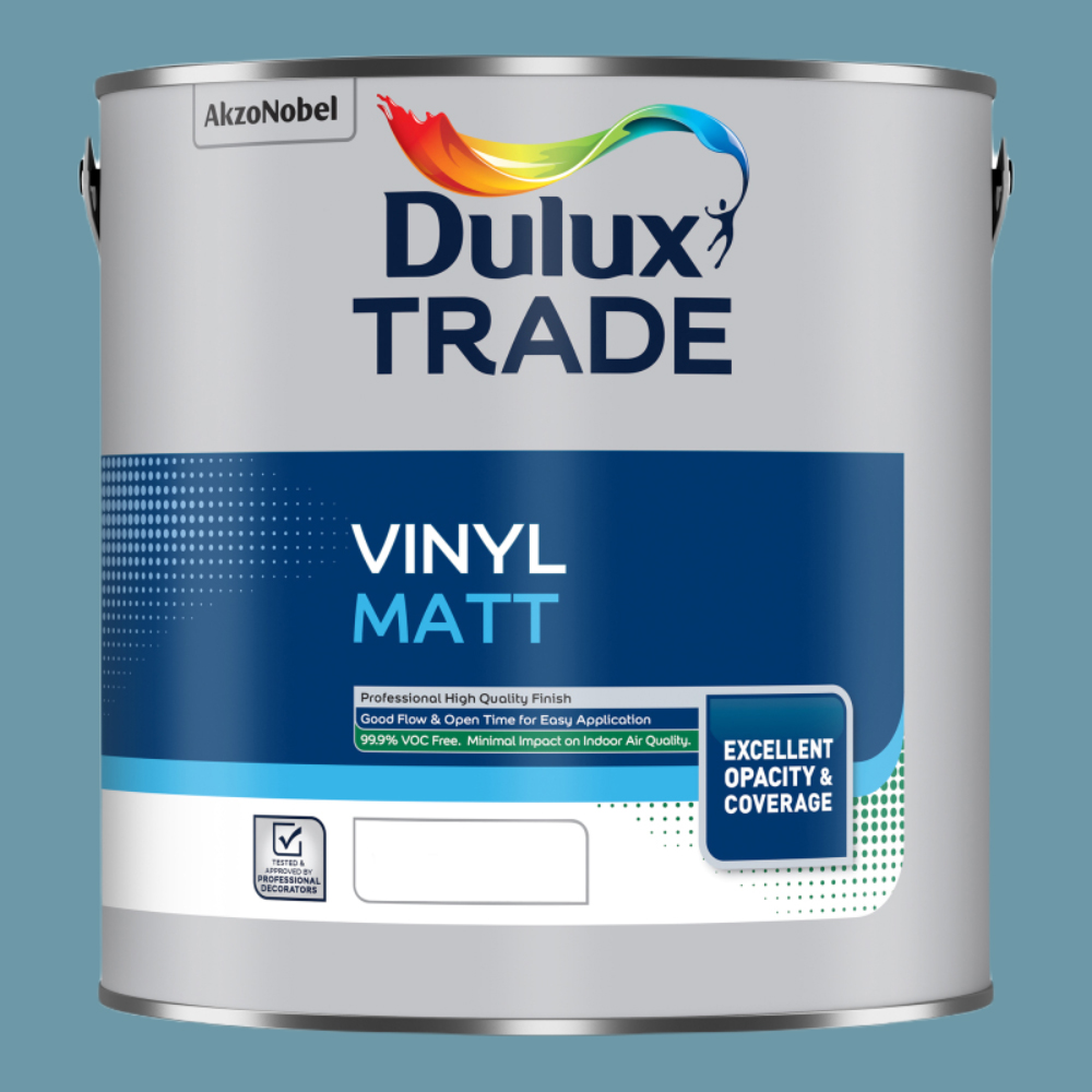 Dulux Trade Stonewashed Blue Walls and Ceilings Vinyl Matt Paint 2.5L Image 2