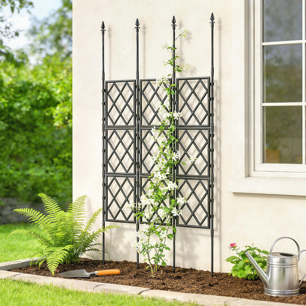 Outsunny Black Foldable Garden Trellis 85 x 197cm Image 3