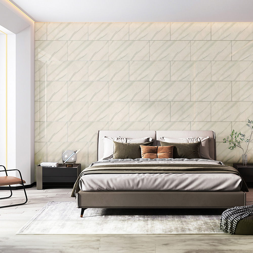 Living and Home Beige Peel and Stick Marble Wall Backsplash Tile 60 x 30cm 10 Pack Image 3