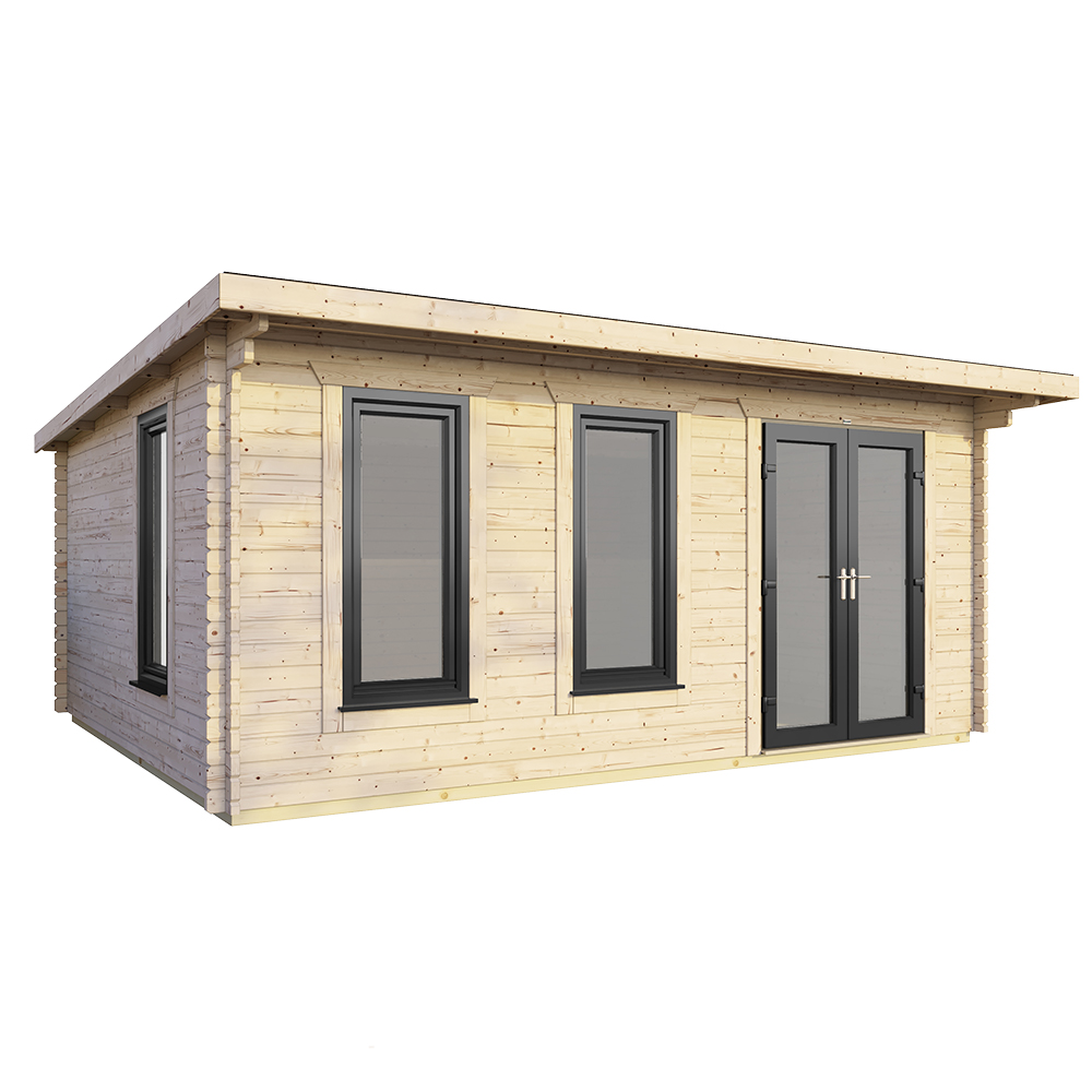 Power Sheds 18 x 12ft Right Double Door Pent Log Cabin Image 1
