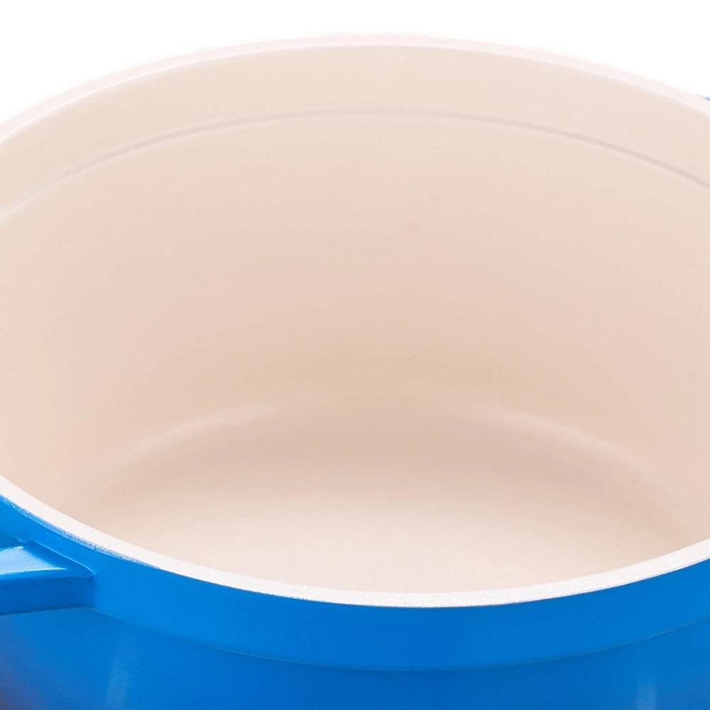 Living and Home 4.75L Blue Non-Stick Cast Aluminium Enamelled Cooking Pot with Lid Image 3