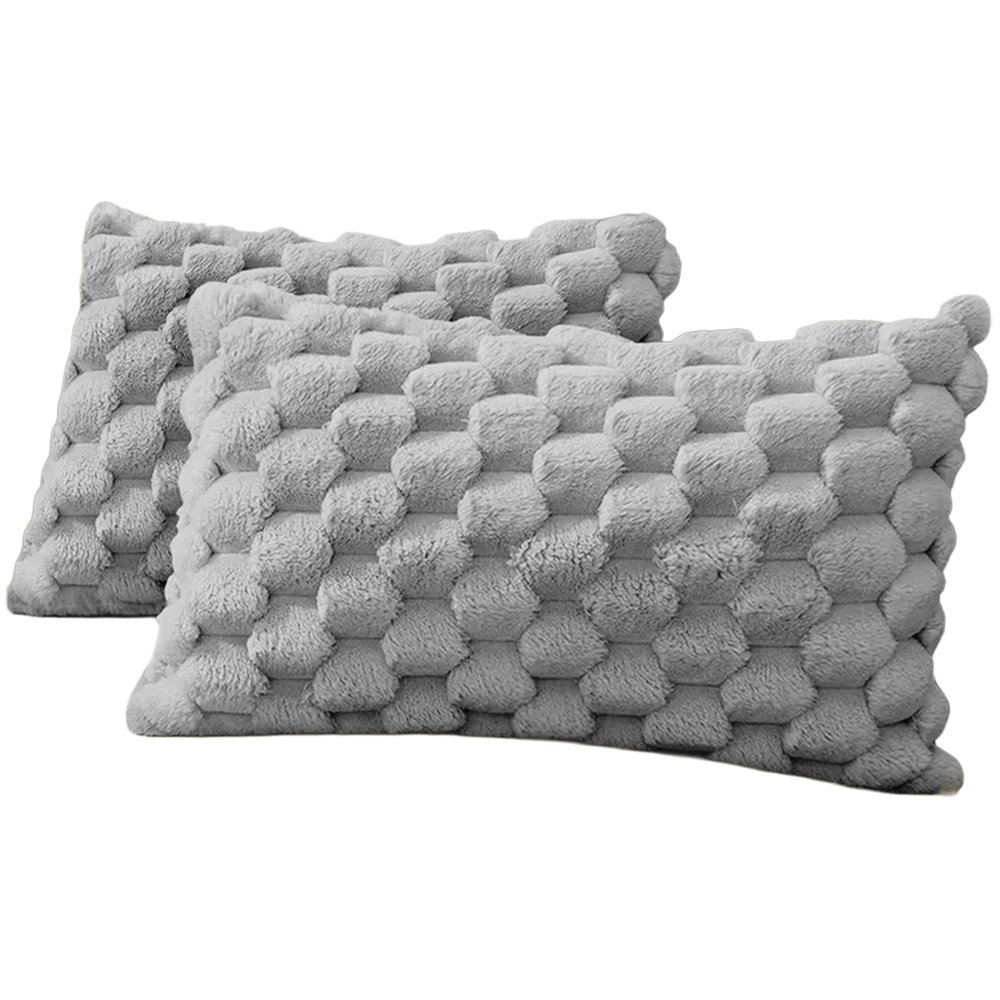 Velosso Silver Chunky Popcorn Pillowcase 2 Pack Image 1