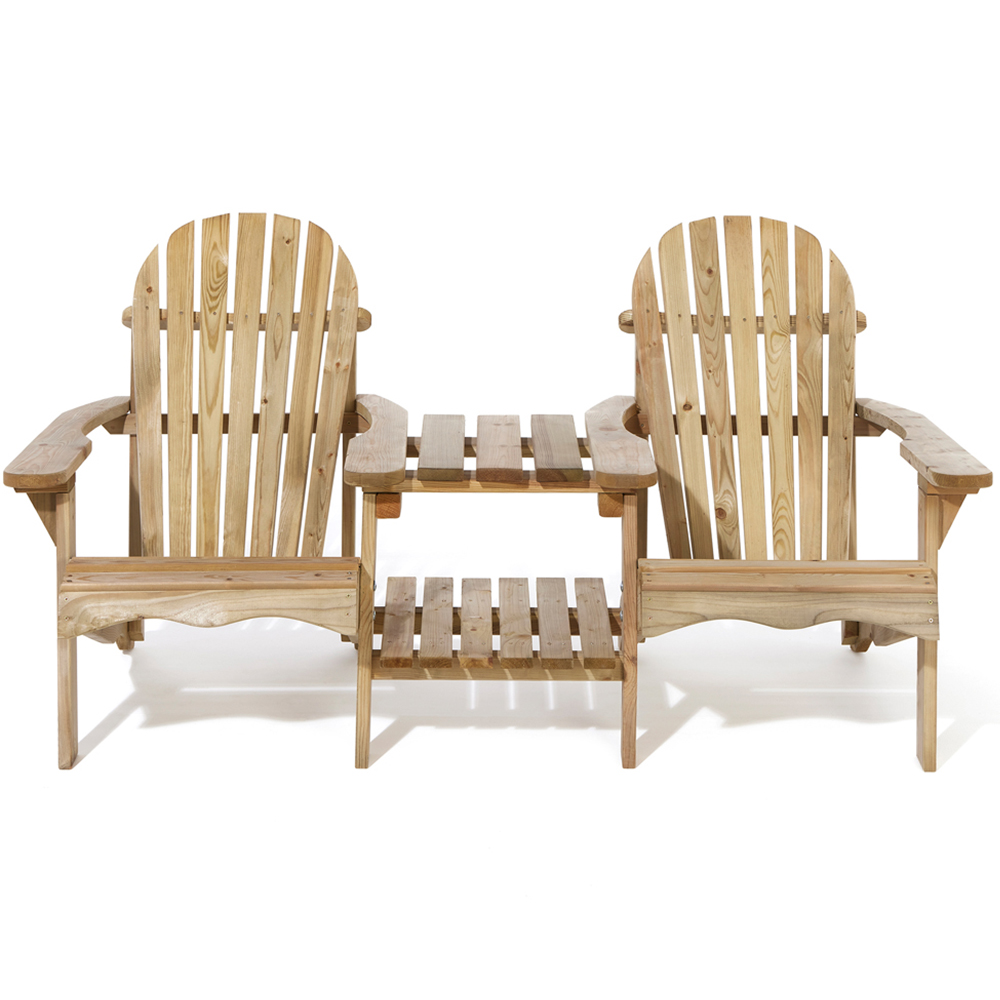 Rowlinson Adirondack 2 Seater Softwood Companion Seat Image 3