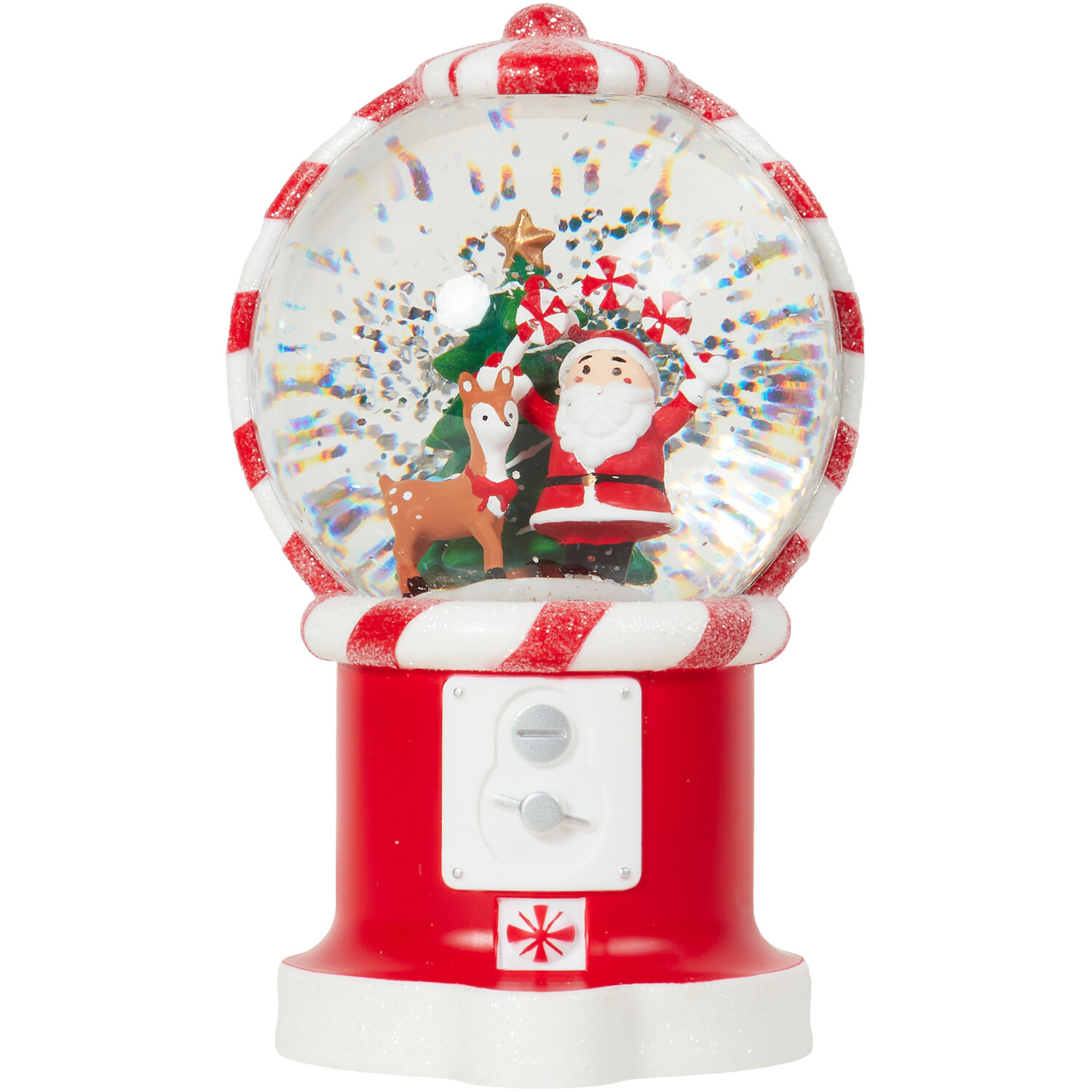 LED Novelty Santa Glitter Globe - Red Image 1