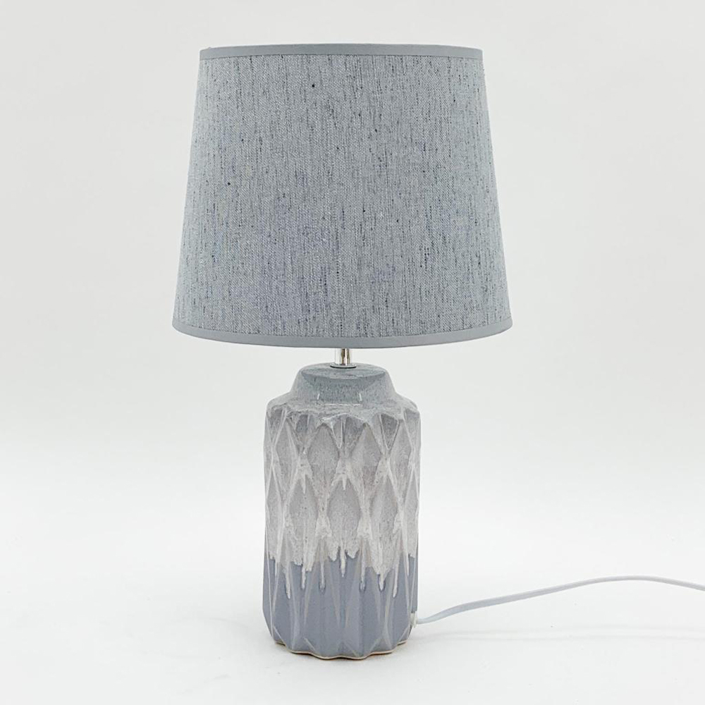 Acacia Home Grey Hand Finished Ceramic Table Lamp Image 3