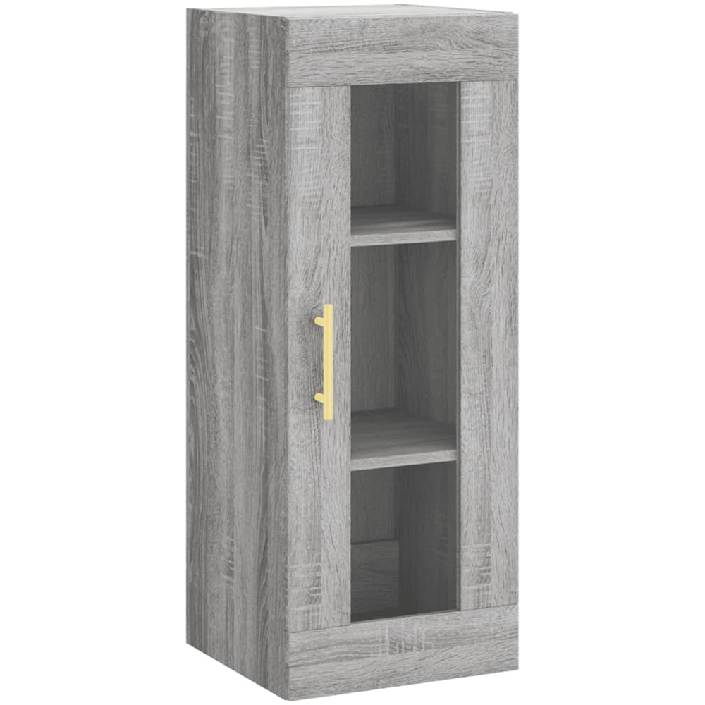 vidaXL Single Glass Door Grey Sonoma Wall Mounted Cabinet Image 2
