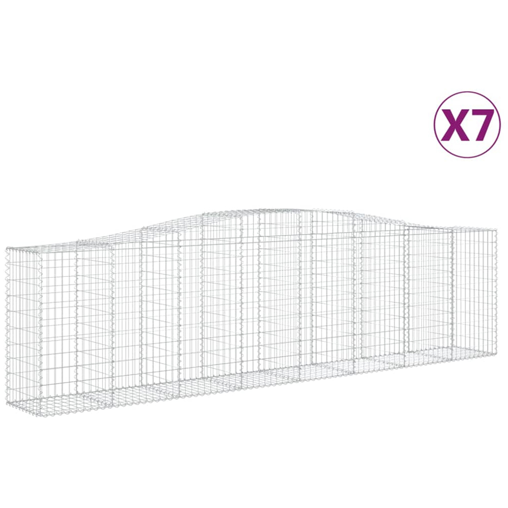 vidaXL Silver Galvanised Iron Gabion Basket 400 x 50 x 100/120cm 7 Pack Image 4