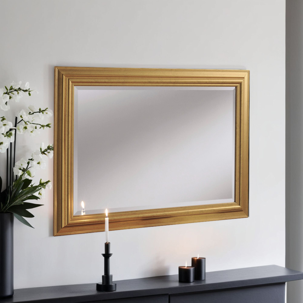 Yearn Gold Bevelled Framed Wall Mirror 91 x 66cm Image 2