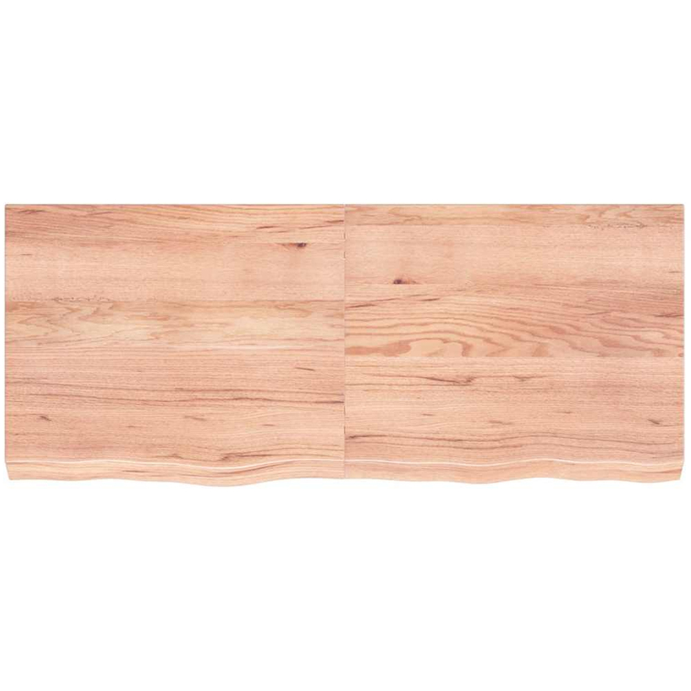vidaXL 120cm Light Brown Treated Solid Oak Wood Foldable Floating Wall Shelf Image 2