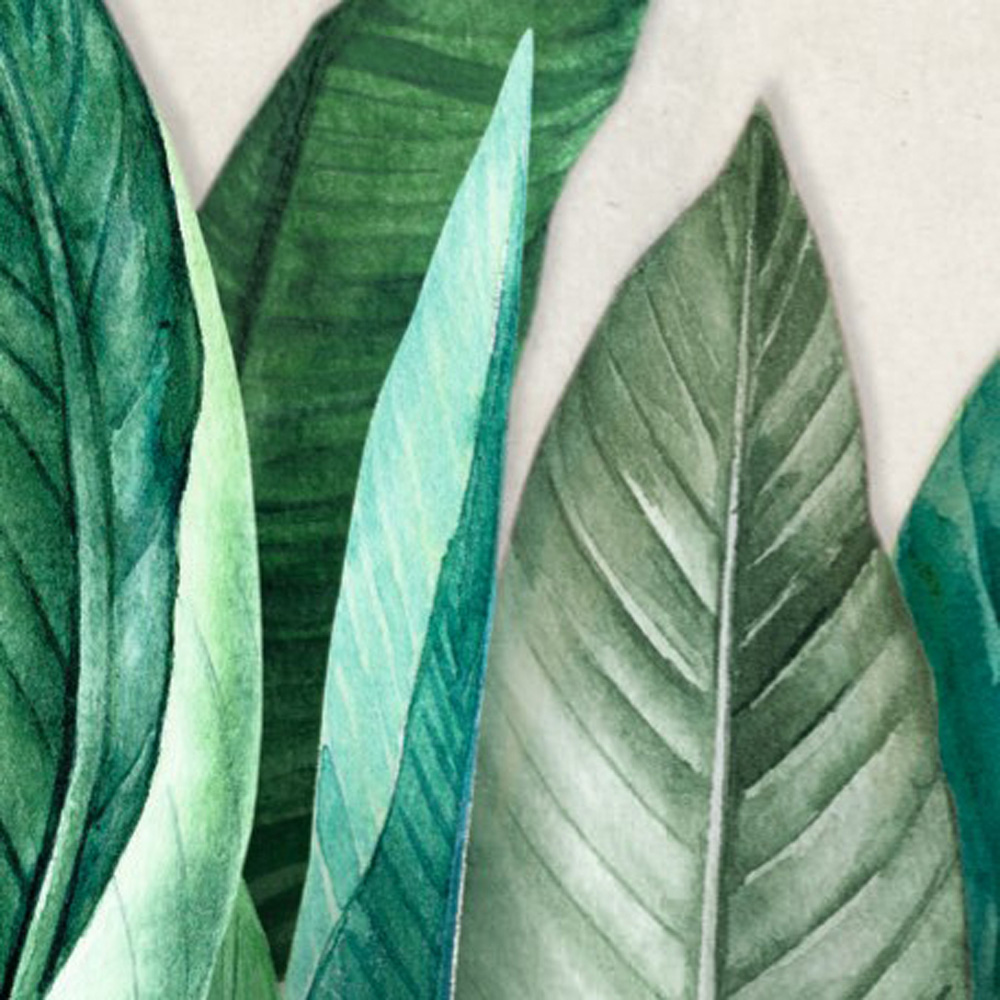 Grandeco Banana Leaf Green 3 Lane Wall Mural Image 2