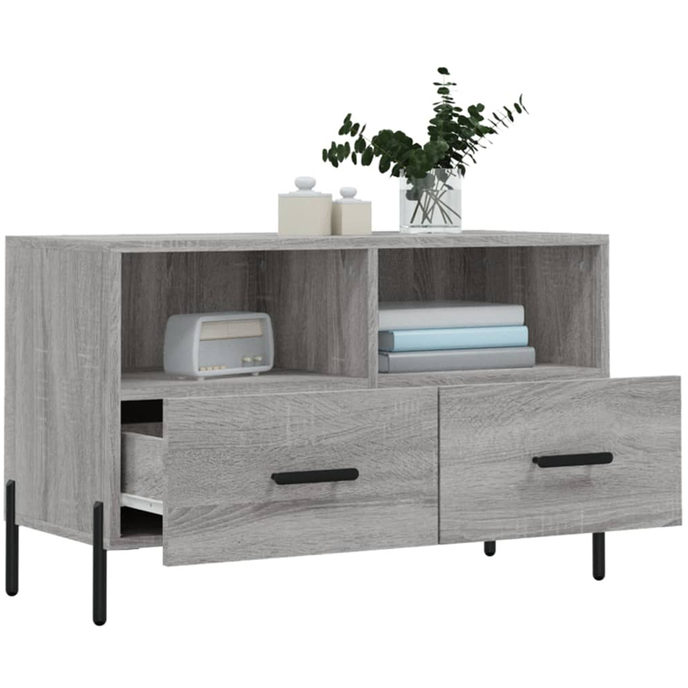vidaXL 2 Door 2 Shelf Grey Sonoma TV Cabinet Image 4