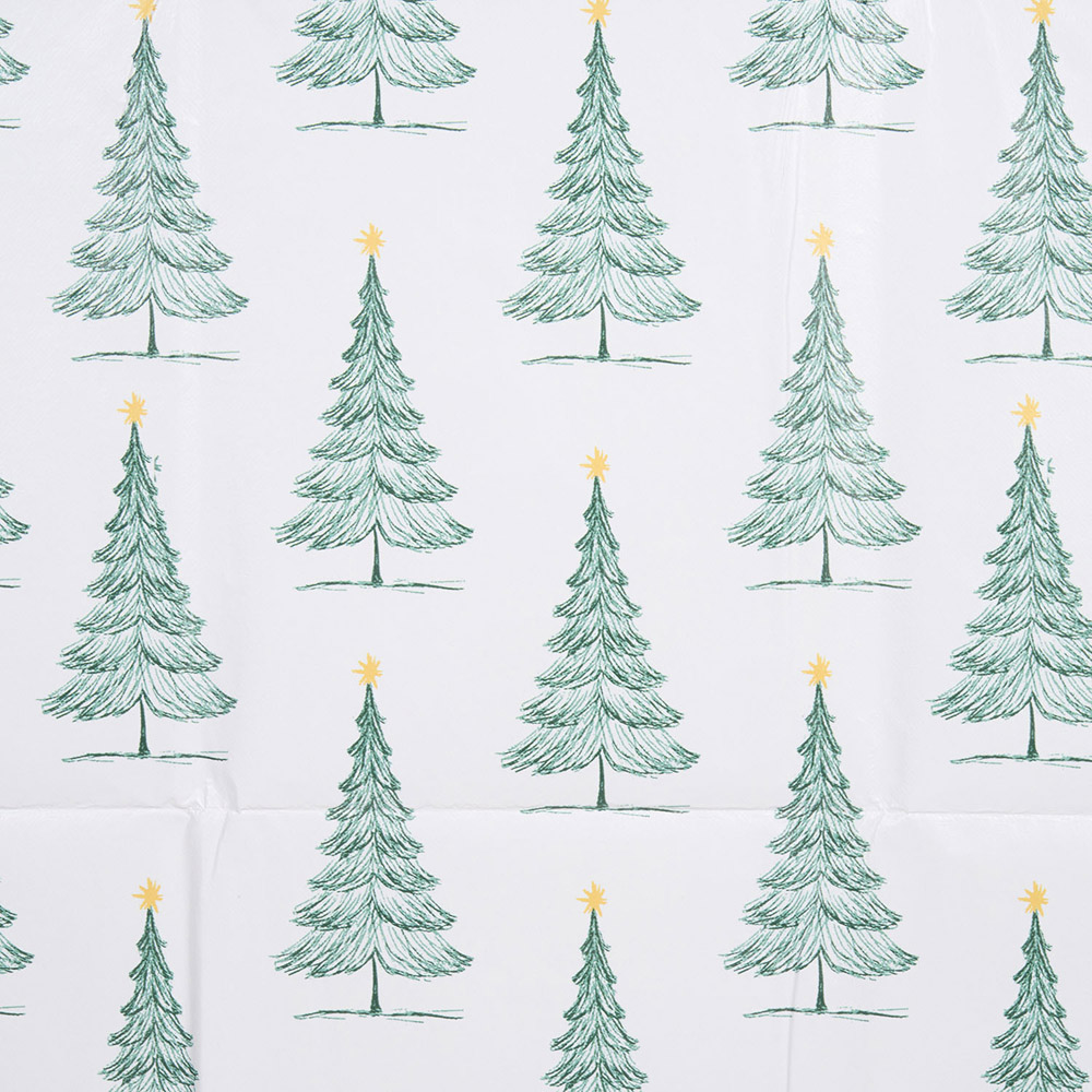 Green Christmas Trees Wipe Clean Tablecloth Image 3