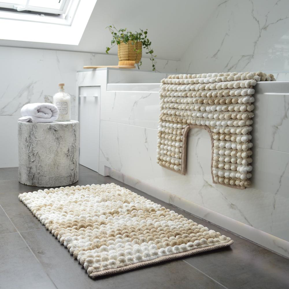 Allure Bath Fashions Natural Marble Effect Chunky Bobble Non Slip Toilet Mat 50 x 50cm Image 2