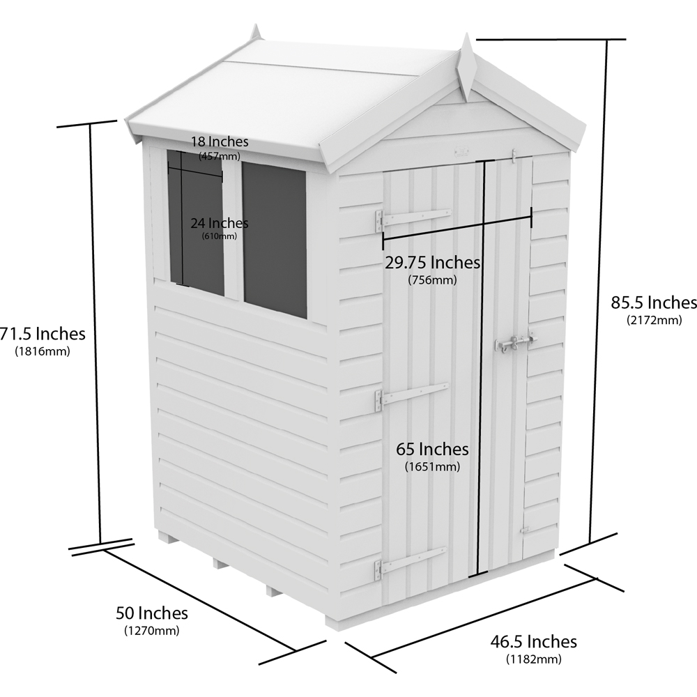DIY Sheds 4 x 4ft Tongue and Groove Timber Apex Garden Shed Image 9
