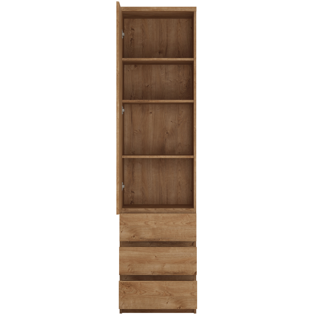 Florence Fribo Single Door 3 Drawer Golden Ribbeck Oak Tall Narrow Wardrobe Image 3