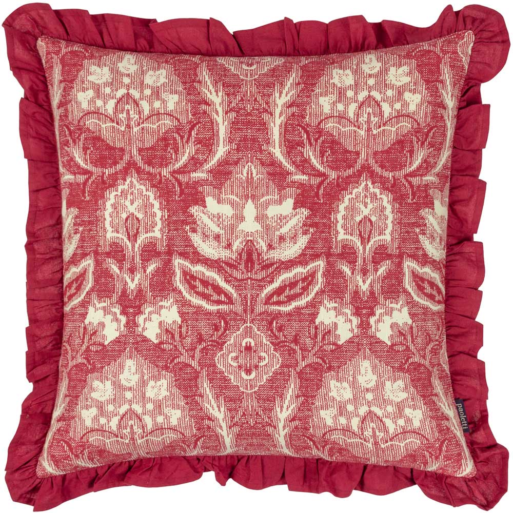 Paoletti Kirkton Redcurrent Floral Pleated Cushion Image 1