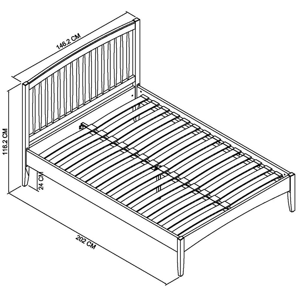 Bentley Designs Whitby Double Scandi Oak and Soft Grey Spindle Low Footend Bedstead Image 4