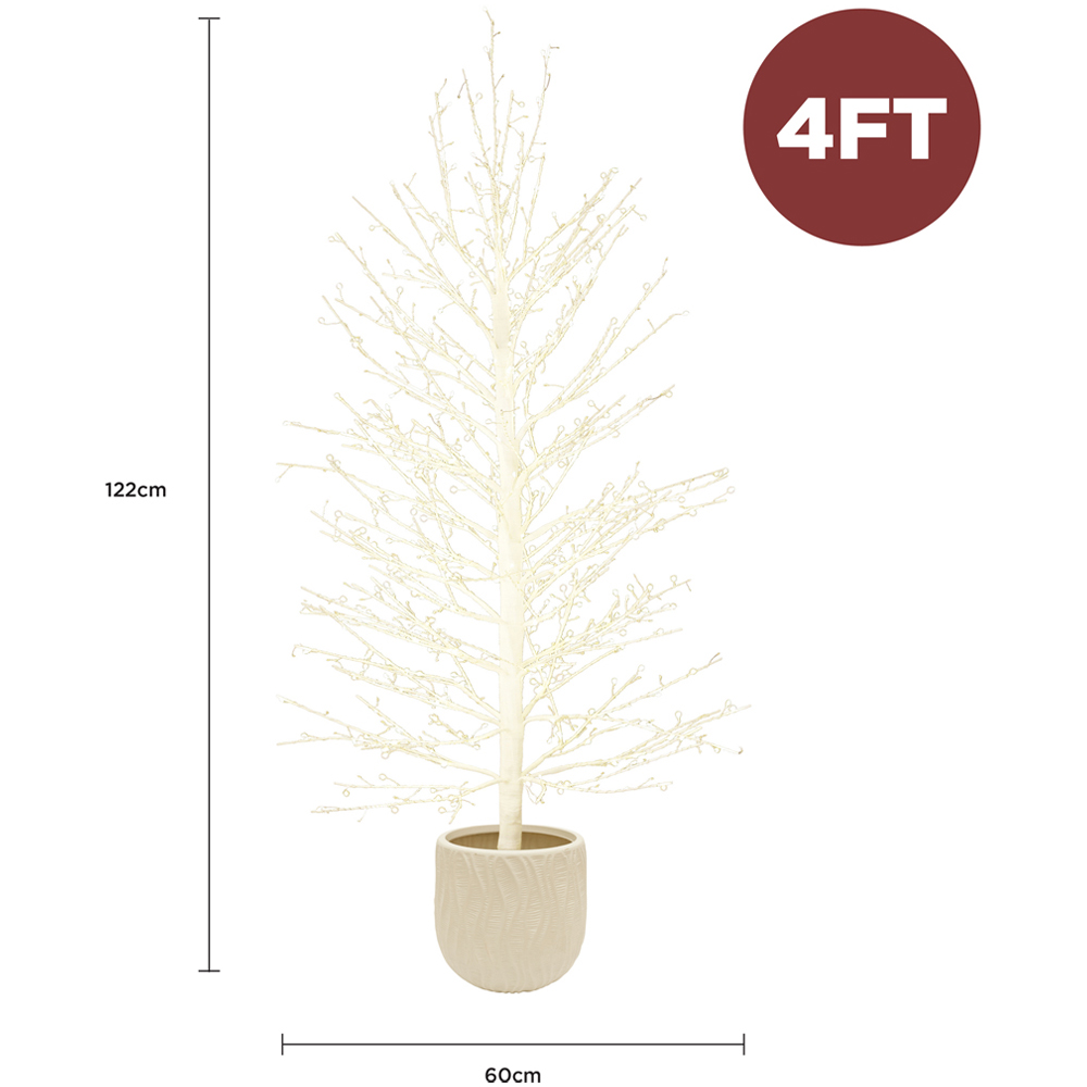 Charles Bentley 400 Twinkling LED Pre-Lit Gold Christmas Twig Tree in Pot 4ft Image 6