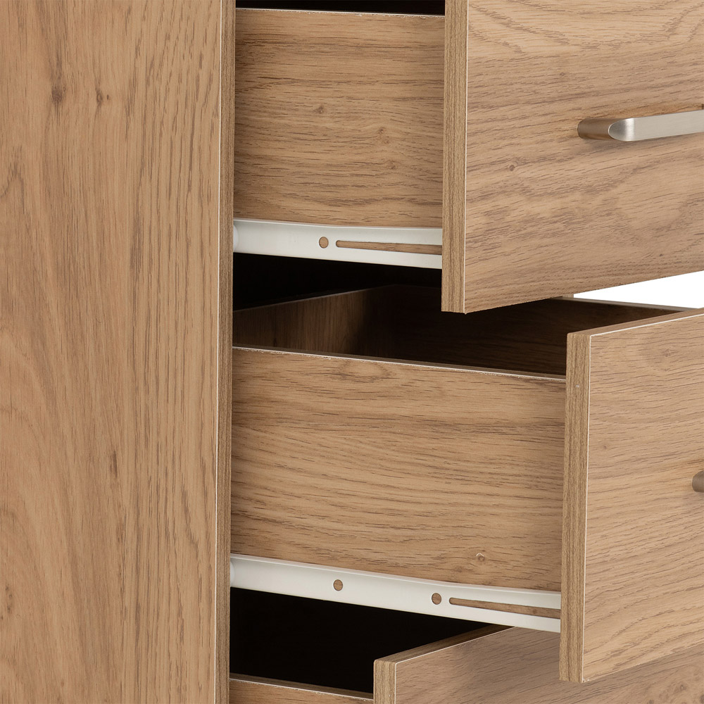 Seconique Dakota 5 Drawer Oak Effect Narrow Storage Chest Image 7