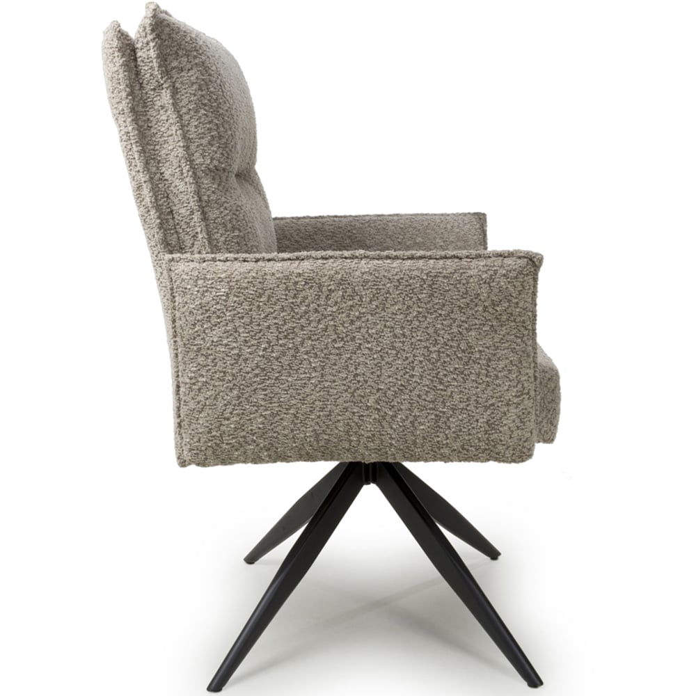 Brunswick Set of 2 Textured Chenille Effect Mink Swivel Chairs Image 4