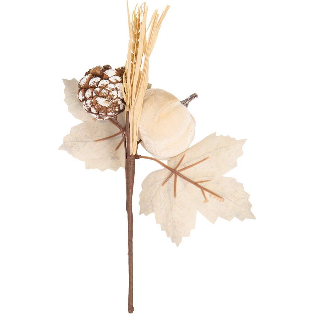 White Pumpkin Flower Pick Image 7