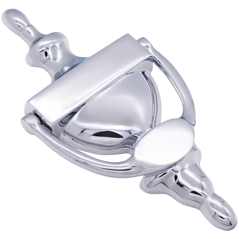 Spira Brass Polished Chrome Victorian Large Door Knocker Image 3