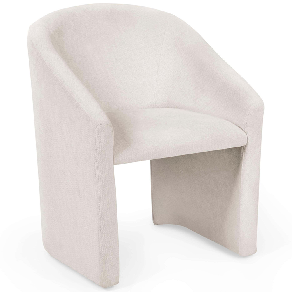 Julian Bowen Anthea Cream Chenille Tub Dining Chair Image 2