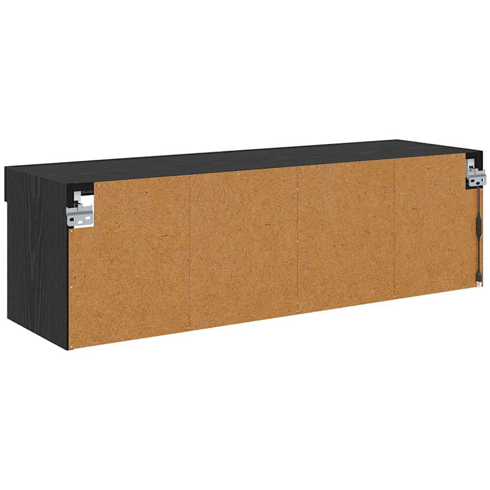 vidaXL 2 Shelf Black Oak TV Cabinet with LED Lights Image 9