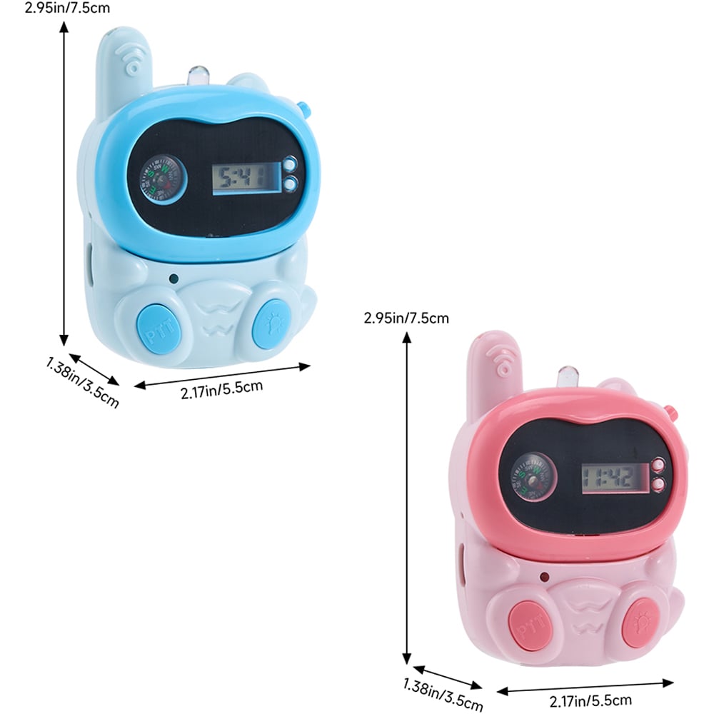 H&O Direct Kids Blue and Pink 500m Range Wearable Mini Walkie Talkie Watch 2 Pack Image 7