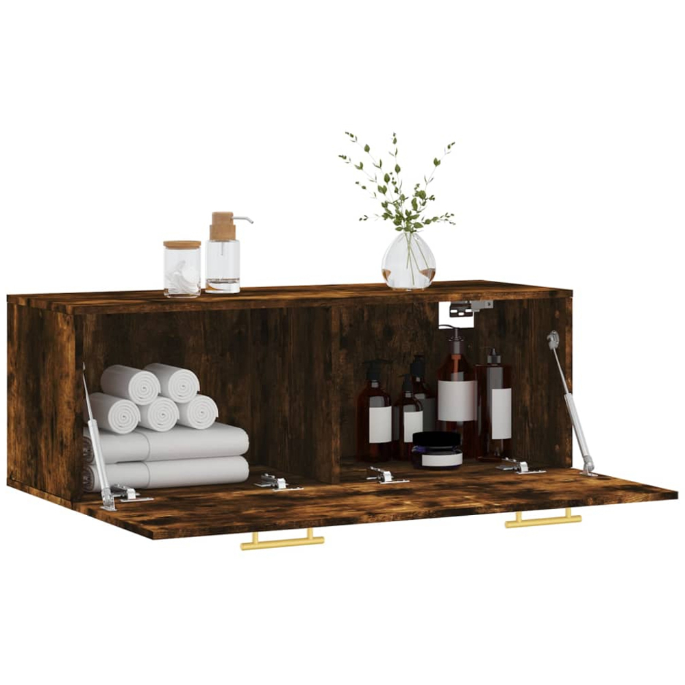 vidaXL 2 Door Smoked Oak Wall Cabinet Image 4