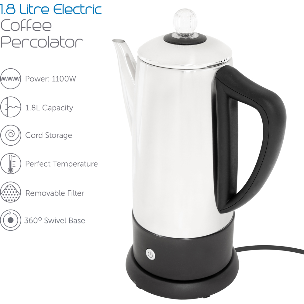 Benross Stainless Steel Electric 1.8L Coffee Percolator Image 6