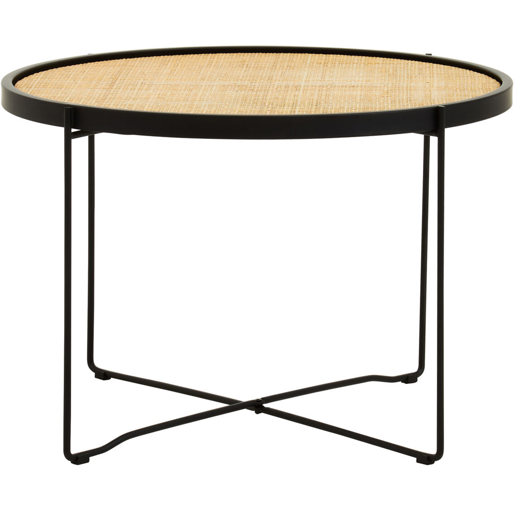 Premier Housewares Natural Rattan Top Round Coffee Table Image 3