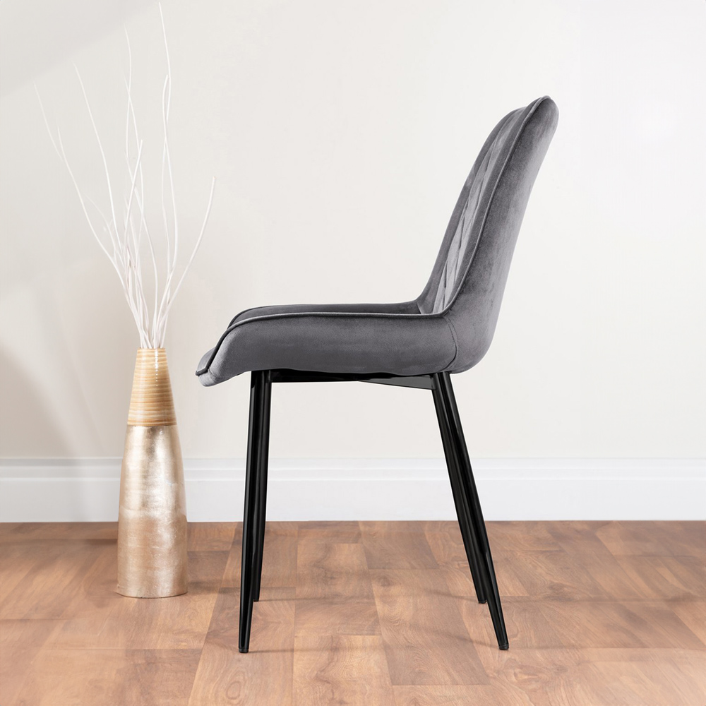 Furniturebox Arona Cesano Marble Effect 4 Seater Dining Set White Black and Grey Image 4