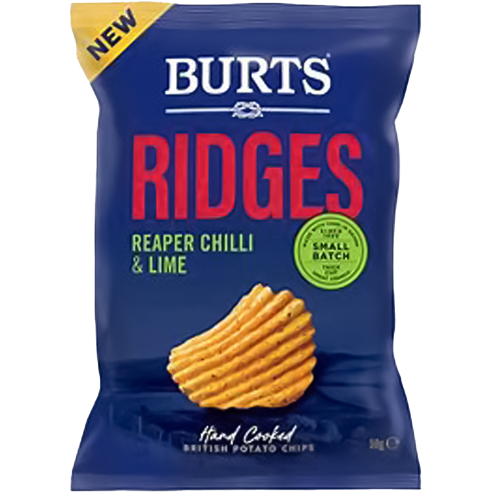 Burts Ridges Reaper Chilli and Lime Hand Cooked British Potato Chips 50g Image 1
