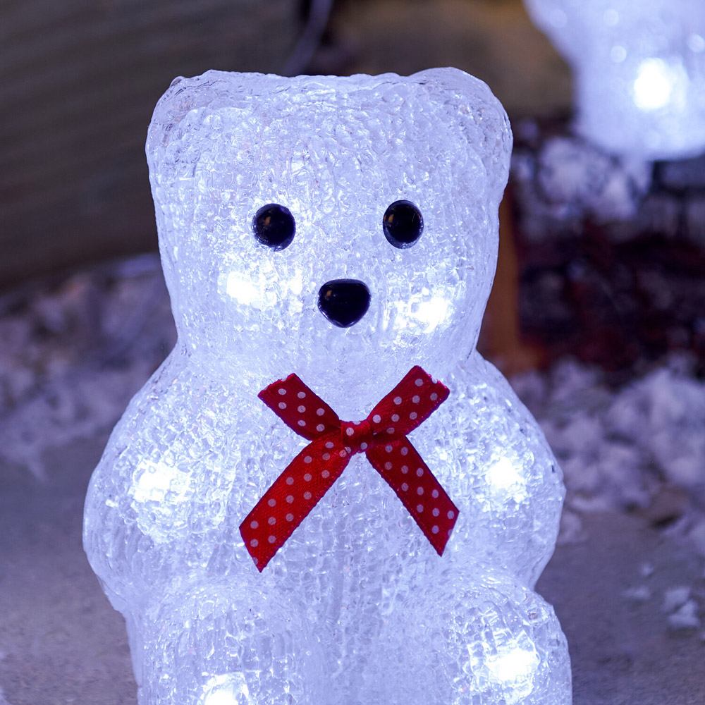 5 Piece Acrylic Bow Bear Decorations White Image 7