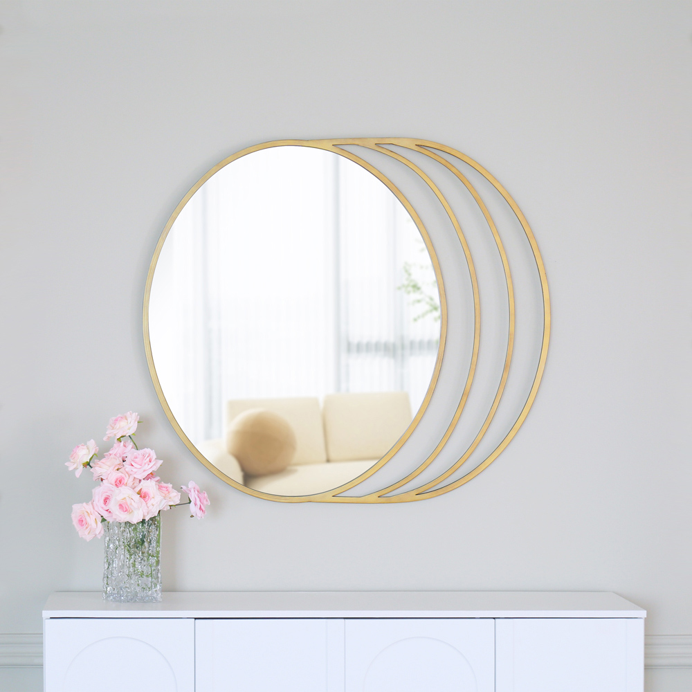 Charles Bentley Prague Gold Round Wall Mirror Image 6