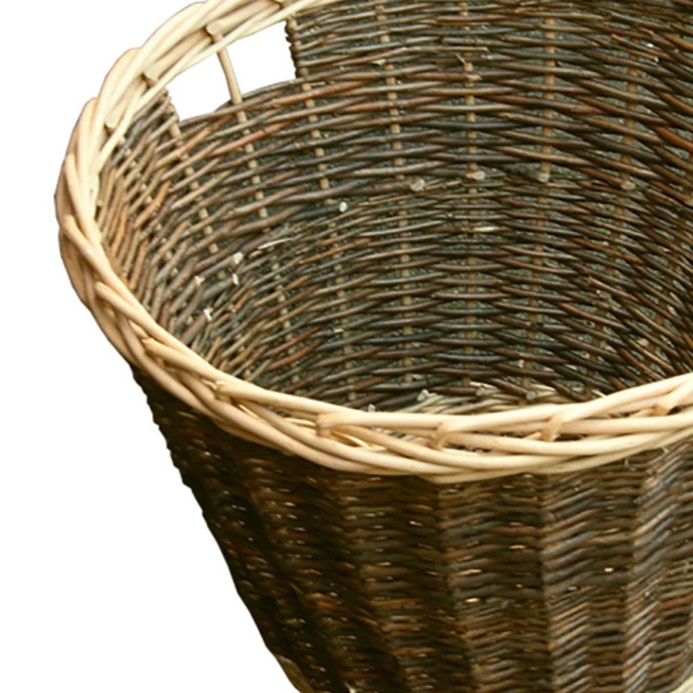 Red Hamper Round Rustic Log Basket Image 3