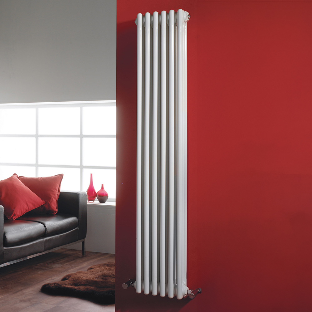 nuie Colosseum Gloss White Triple Column Traditional Radiator 1800 x 287mm Image 2