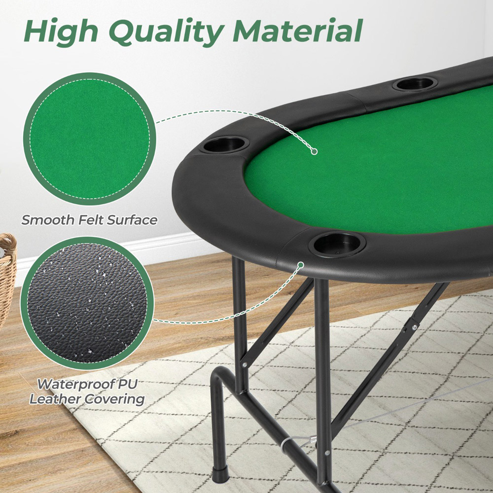 Costway Green Folding Cardboard Game Table with 8 Cup Holder Image 7