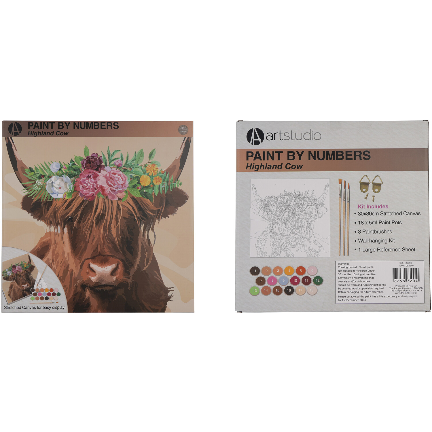 Art Studio Paint Your Own Highland Cow Kit Image 2