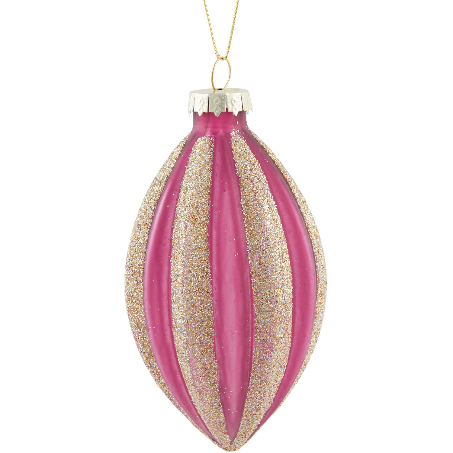 Glitter Plum Champagne Glitter Bauble Image 1