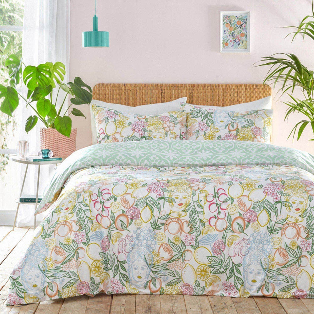 furn. Taormina King Size Multi Floral Duvet Cover Set Image 1