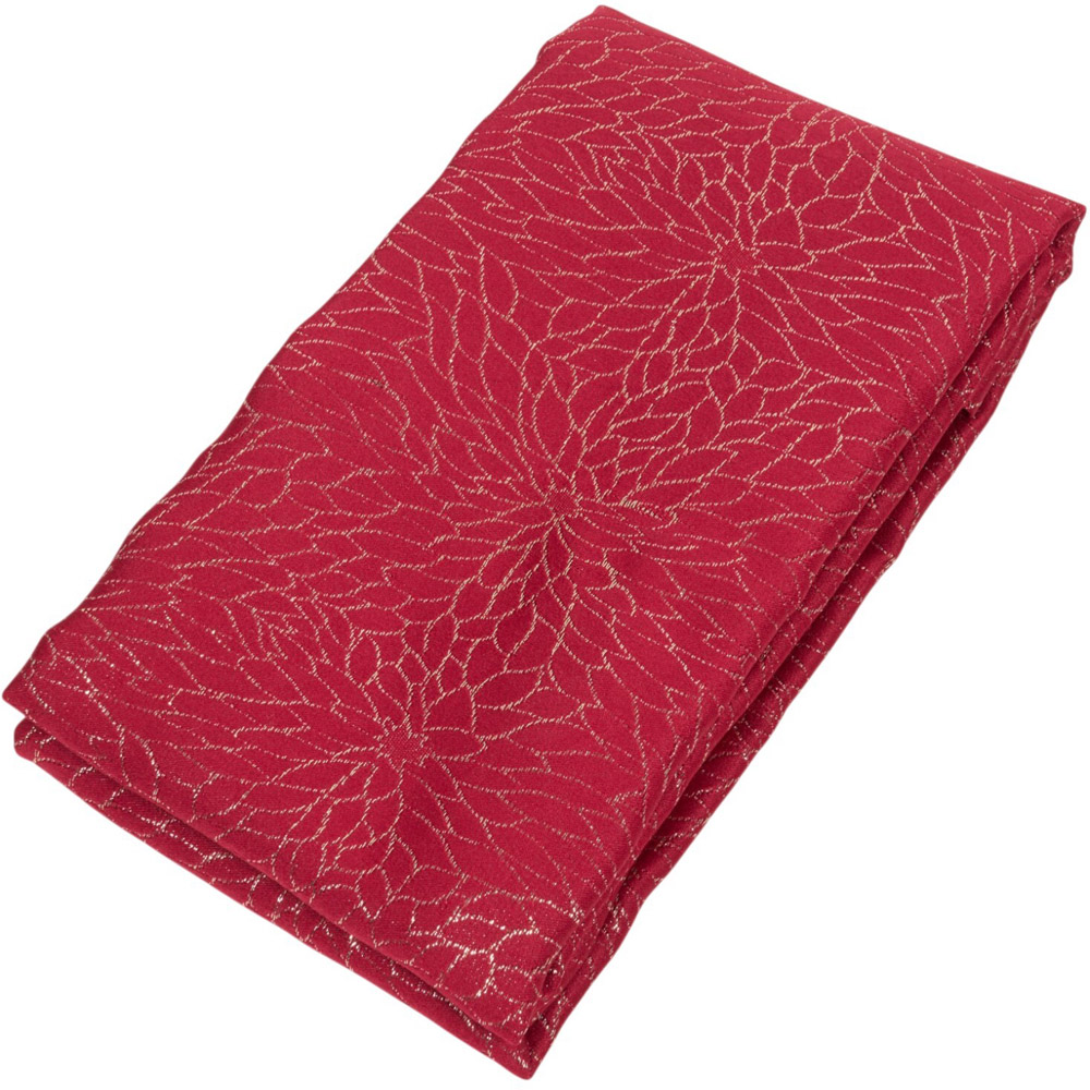 Golden Thread Detail Tablecloth Red Image 2