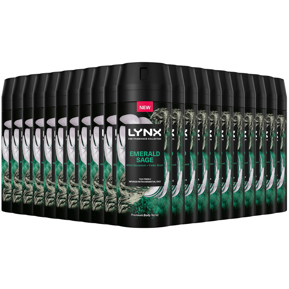 Lynx Fine Fragrance Collection Emerald Sage Deodorant Body Spray 150ml 21 Pack Image 1