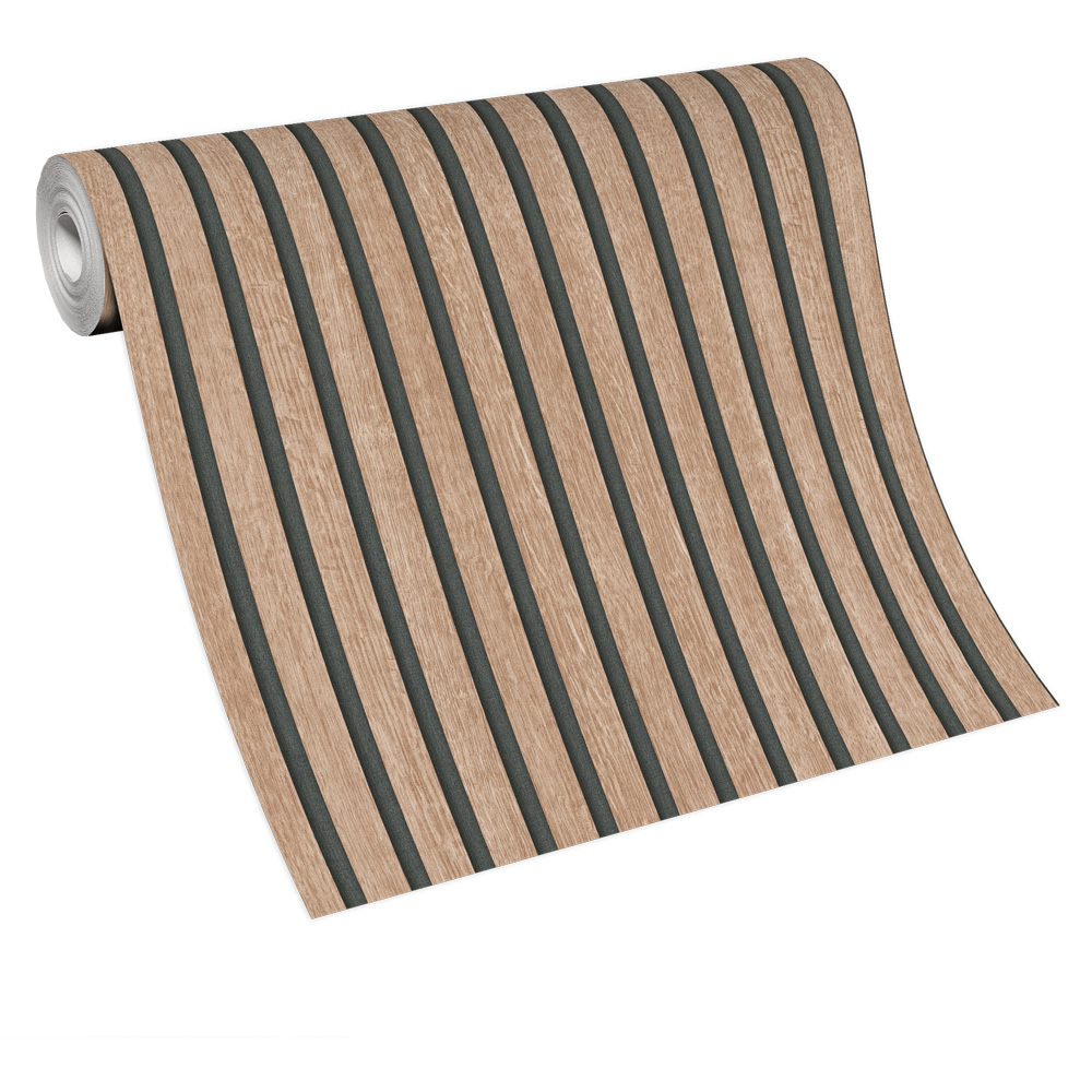 Erismann Acoustic Panel Wood Slat Brown Wallpaper Image 2
