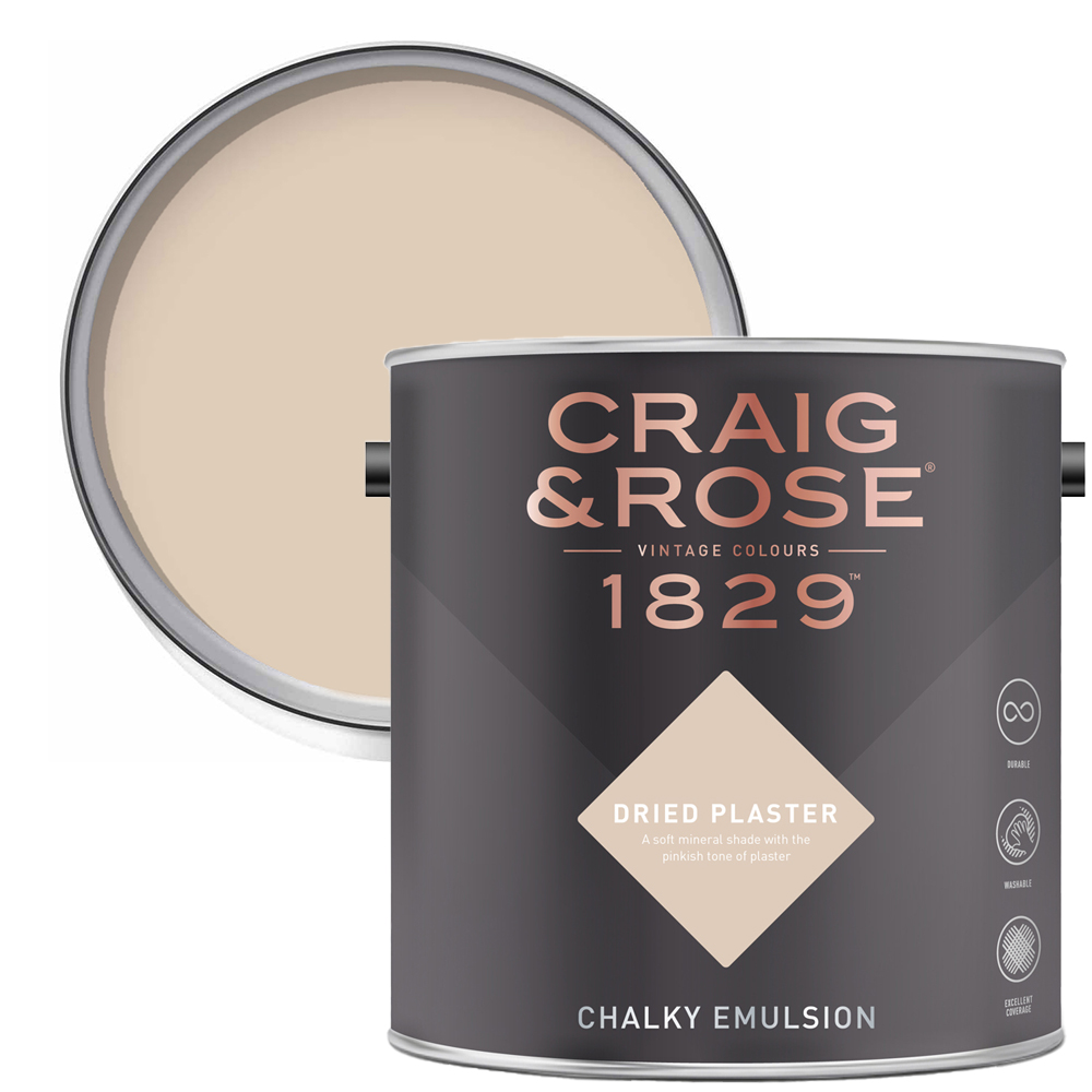 Craig & Rose Walls and Ceilings Dried Plaster Chalky Matt Emulsion Paint 2.5L Image 1