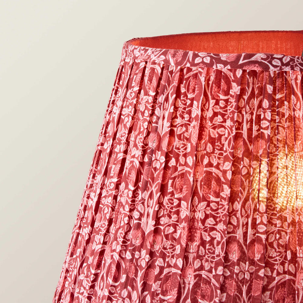 ValueLights Bobble Burgundy Pleated Shade Pink Wooden Floor Lamp with Bulb Image 4