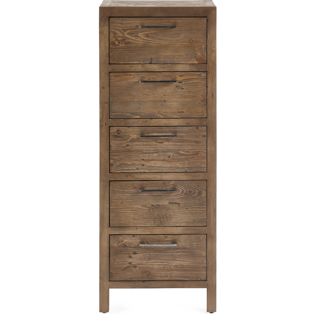 Julian Bowen Heritage 5 Drawer Distressed Tallboy Image 3