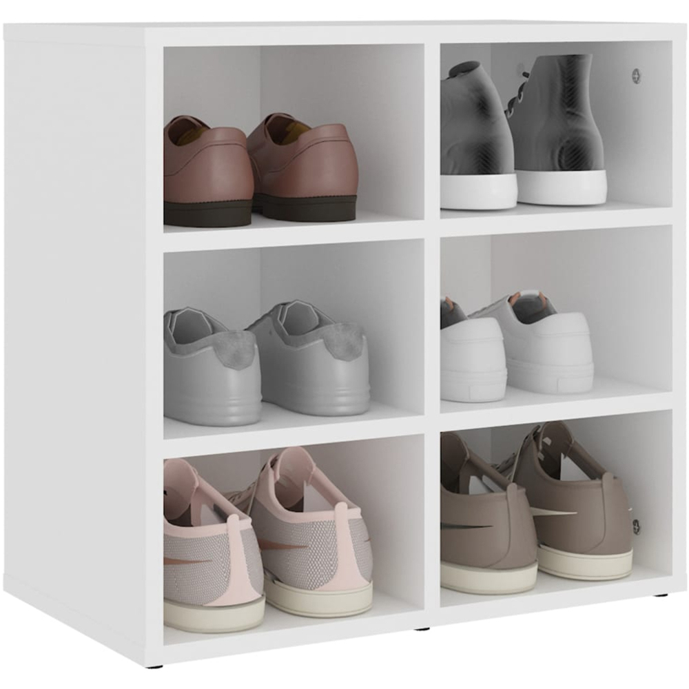 vidaXL 12 Shelf White Shoe Storage Cabinet Set of 2 Image 3