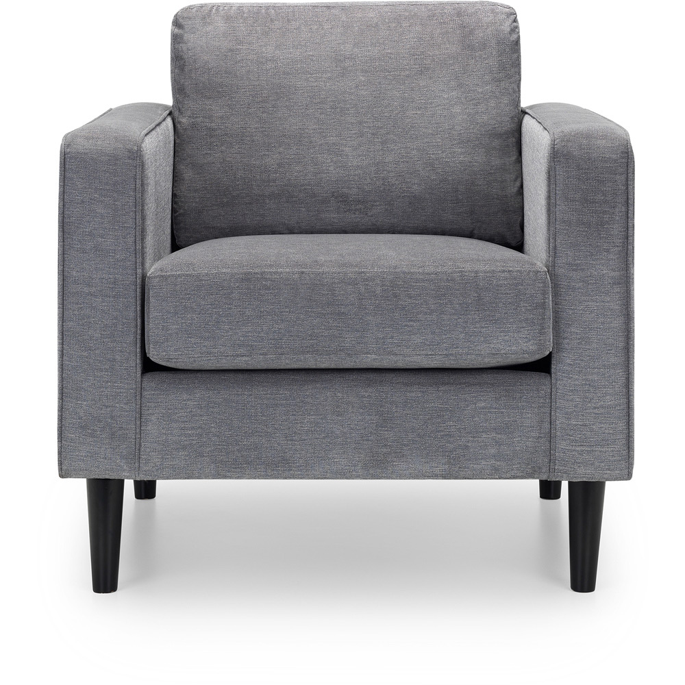 Julian Bowen Hayward Grey Chenille Fabric Chair Image 3